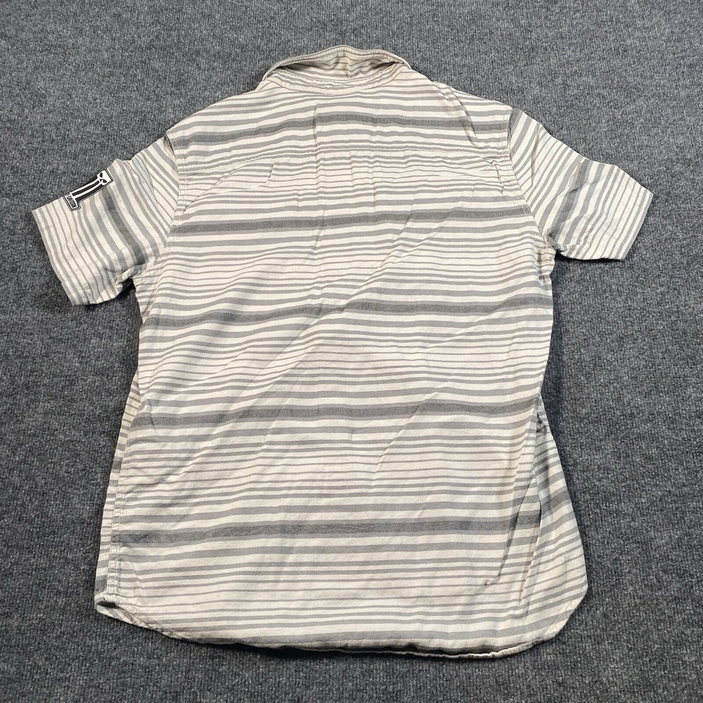 Harley Davidson Mens L Striped Short Sleeve Button Shirt Motorcycles Mechanic - Picture 6 of 8